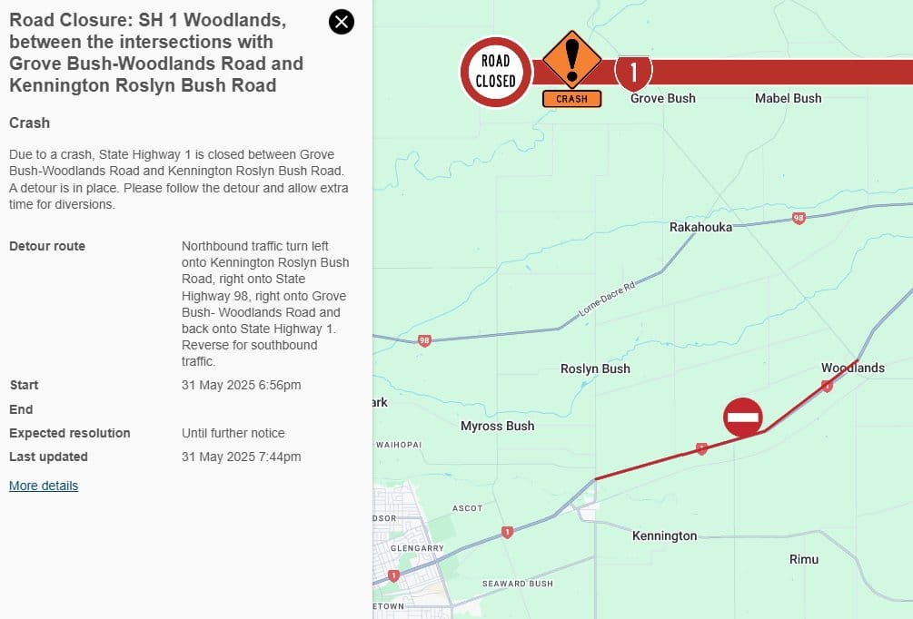 SH1 Reopens After Crash