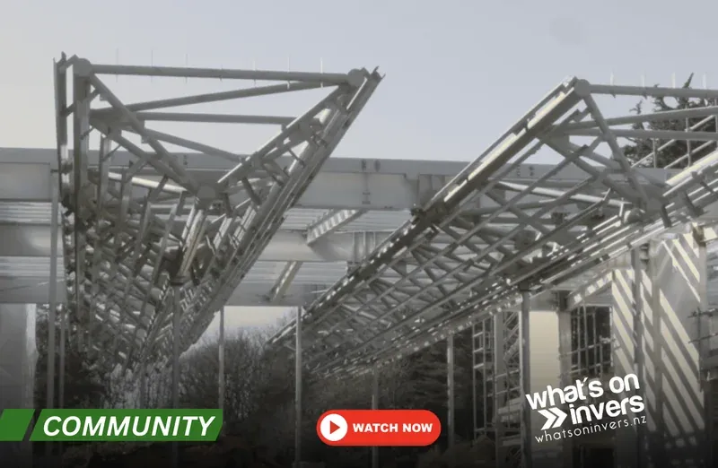 Waka Structure Rising at Museum of Southland