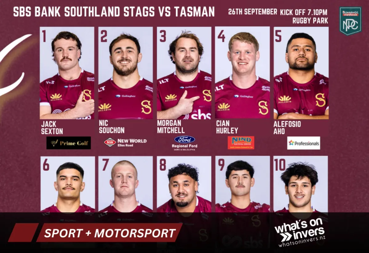 Southland Stags Named To Play Tasman At Rugby Park On Friday