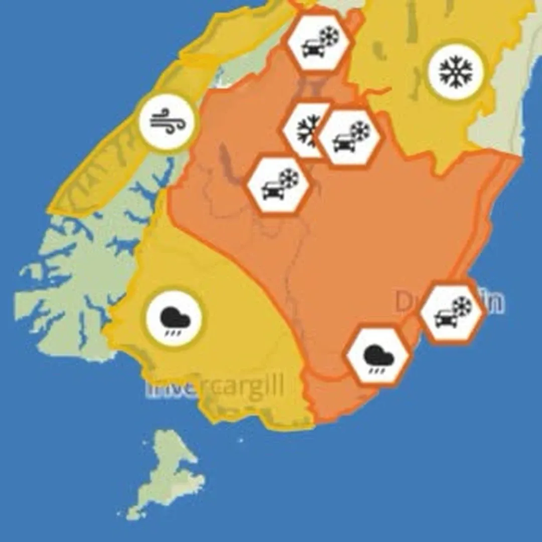 Snow Warning for Otago and Southland