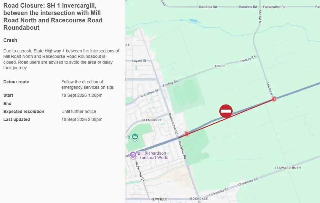 SH1 Shut After Train Hits Car Near City