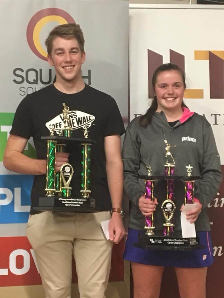 Mitchell Kempton & Anna O’Connor Win Southland Junior Squash Open