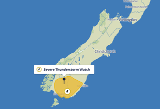 Severe Thunderstorm Watch Issued For Otago And Southland
