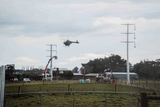 Helicopter Used To Speed Up Power Line Build