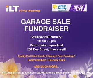 ILT Garage Sale Fundraiser For Relay For Life
