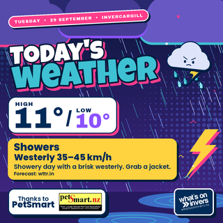 Invercargill Weather: Showery Tuesday, A Milder Stretch Rest Of Week