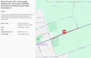 SH1 Shut After Train Hits Car Near City