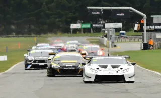 Invercargill driver Glen Brazier and his co-driver Andrew Waite in their Lamborghini Huracan on their way to second place in last year’s 3 Hour South Island Endurance Race at Teretonga Park 