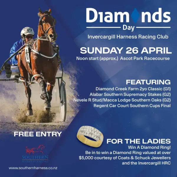 Diamonds Day – Sunday 26 April Ascot Park Racecourse