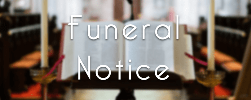 Funeral Notices – Wednesday 2nd January
