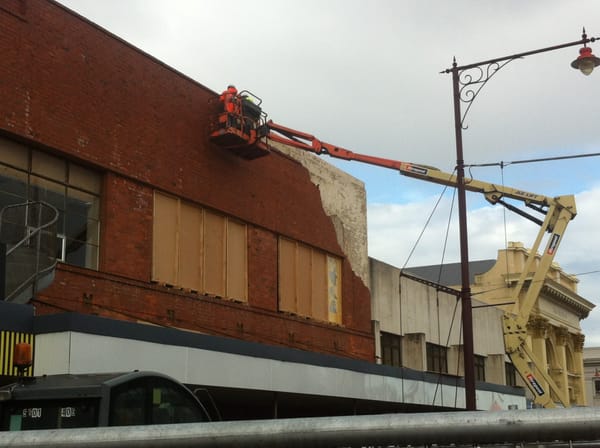 Damaged Building Clean Up Starts